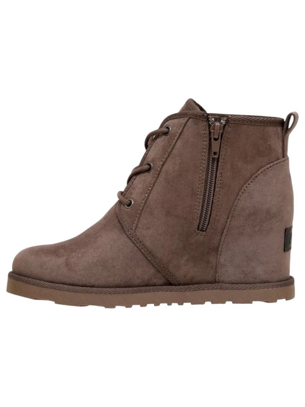Dunes Kim Laced Up Zippered Bootie In Taupe Size 7 - Picture 3 of 5
